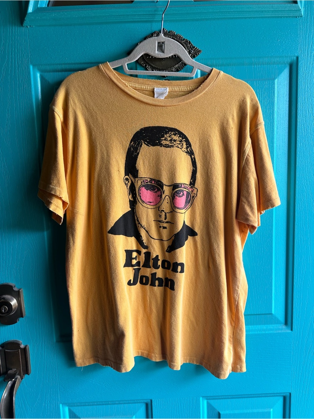 Madeworn Elton John Graphic Tee - Yellow Pink Sunglasses